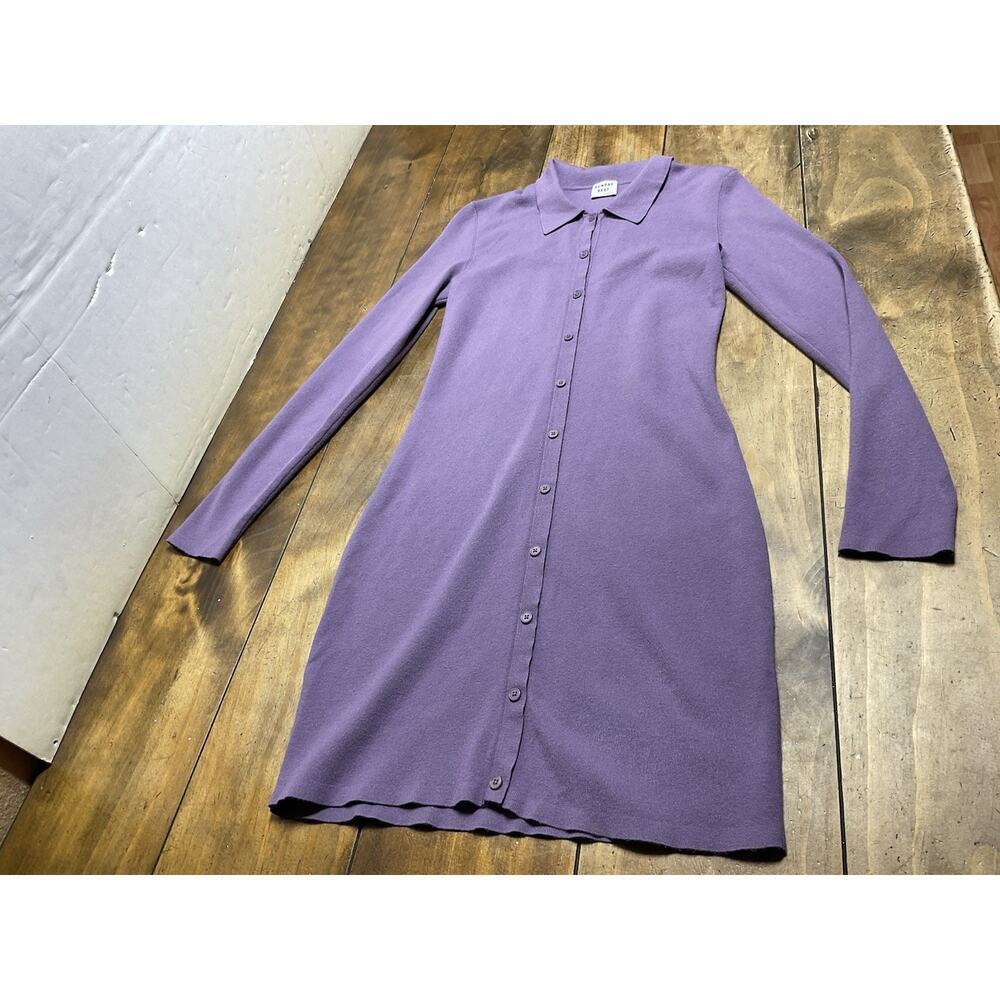 Aritzia Sunday Best Ralph Bodycon Long Sleeve Polo Mini Dress Violet Haze Size M